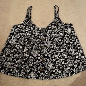 Black and white flower tank top